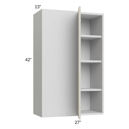RTA Milan Beige Matte 27" x 42" Blind Corner Wall Cabinet-Right-Hinged Door on Left