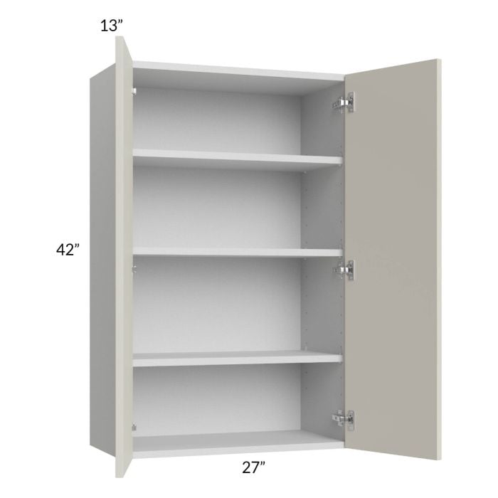 RTA Milan Beige Matte 27" x 42" Wall Cabinet with 2 Finished End Panels