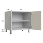 RTA Milan Beige Matte 30" 2-Door Range Top Base Cabinet with 1 Heat Shield