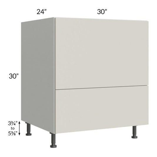 RTA Milan Beige Matte 30" Base Microwave Cabinet with 2 Finished Sides