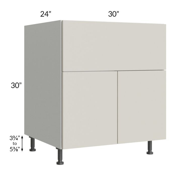 RTA Milan Beige Matte 30" Farm Sink Base Cabinet with 1 Finished Side