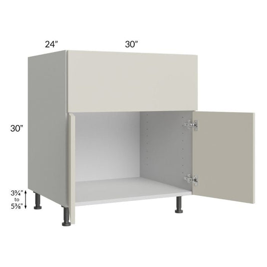 RTA Milan Beige Matte 30" Farm Sink Base Cabinet with 1 Finished Side