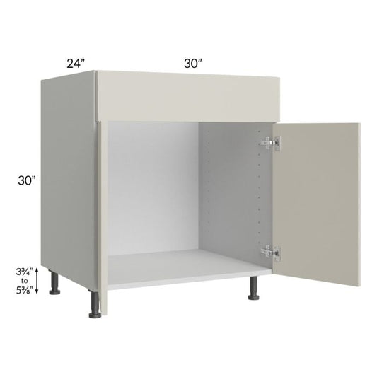RTA Milan Beige Matte 30" Sink Base Cabinet with 2 Finished Sides and Sink Tilt-Out