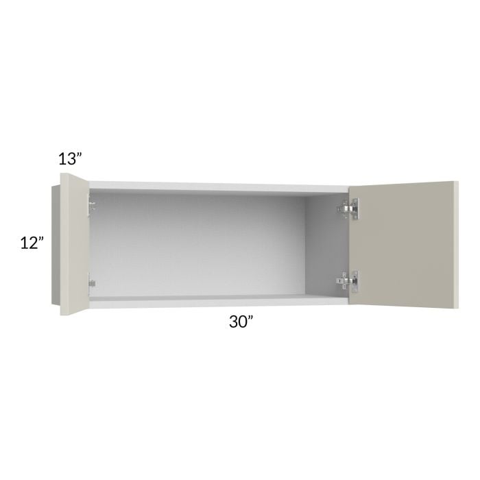 RTA Milan Beige Matte 30" x 12" Wall Cabinet with 1 Finished End Panel