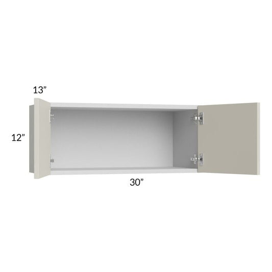 RTA Milan Beige Matte 30" x 12" Wall Cabinet with 2 Finished End Panels