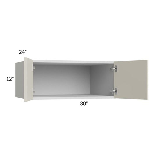 RTA Milan Beige Matte 30" x 12" x 24" Wall Cabinet with 1 Finished End Panel