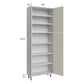 RTA Milan Beige Matte 30" x 13" 84" Pantry Cabinet (13" depth) with 1 Finished Side