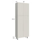 RTA Milan Beige Matte 30" x 13" 84" Pantry Cabinet (13" depth) with 2 Finished Sides