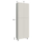RTA Milan Beige Matte 30" x 13" x 90" Pantry Cabinet (13" depth) with 1 Finished Side