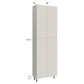 RTA Milan Beige Matte 30" x 13" x 96" Pantry Cabinet (13" depth) with 1 Finished Side