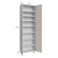RTA Milan Beige Matte 30" x 13" x 96" Pantry Cabinet (13" depth) with 1 Finished Side
