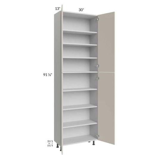 RTA Milan Beige Matte 30" x 13" x 96" Pantry Cabinet (13" depth)