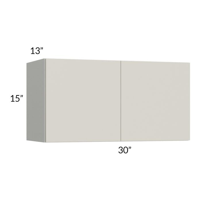 RTA Milan Beige Matte 30" x 15" Wall Cabinet with 1 Finished End Panel