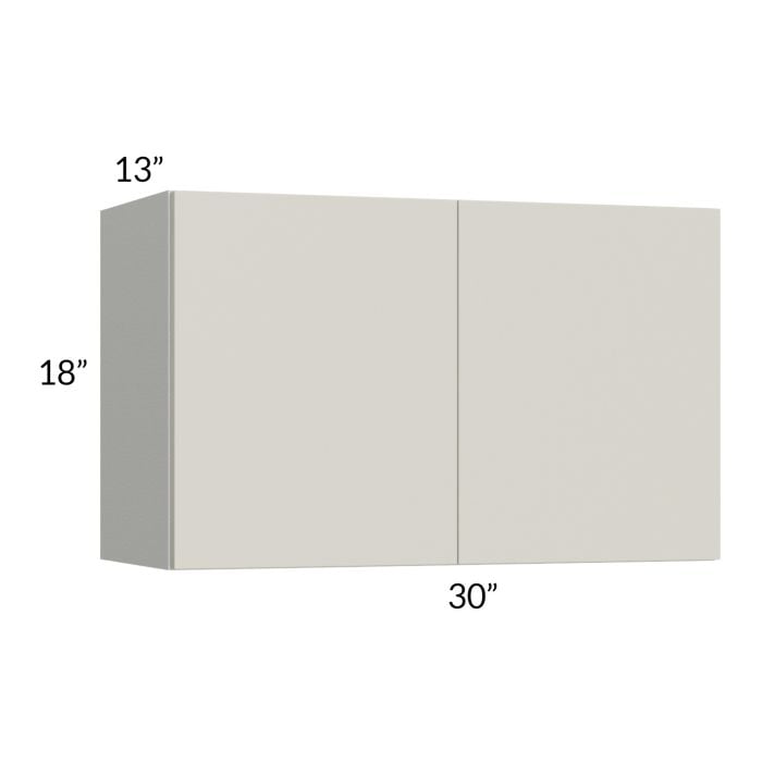 RTA Milan Beige Matte 30" x 18" Wall Cabinet with 1 Finished End Panel