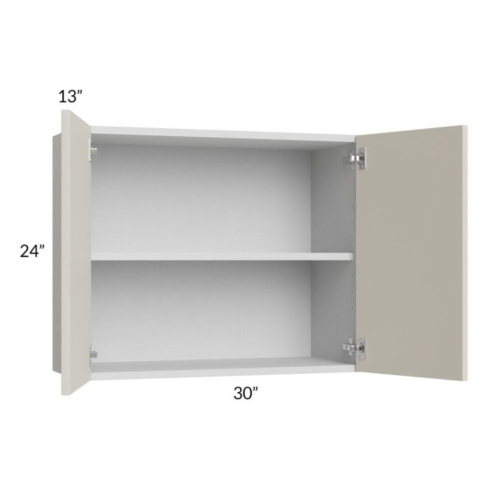 RTA Milan Beige Matte 30" x 24" Wall Cabinet with 2 Finished End Panels