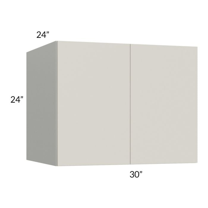 RTA Milan Beige Matte 30" x 24" x 24" Wall Cabinet with 2 Finished End Panels