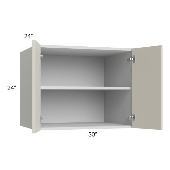 RTA Milan Beige Matte 30" x 24" x 24" Wall Cabinet with 2 Finished End Panels