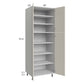 RTA Milan Beige Matte 30" x 24" x 84" Pantry Cabinet (24" depth) with 2 Finished Sides and 3 Roll Out Trays