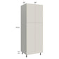 RTA Milan Beige Matte 30" x 24" x 84" Pantry Cabinet (24" depth) with 2 Finished Sides and 4 Roll Out Trays