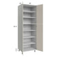 RTA Milan Beige Matte 30" x 24" x 90" Pantry Cabinet (24" depth) with 2 Finished Sides and 3 Roll Out Trays