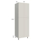 RTA Milan Beige Matte 30" x 24" x 90" Pantry Cabinet (24" depth) with 4 Roll Out Trays