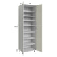 RTA Milan Beige Matte 30" x 24" x 96" Pantry Cabinet (24" depth) with 2 Finished Sides and 3 Roll Out Trays