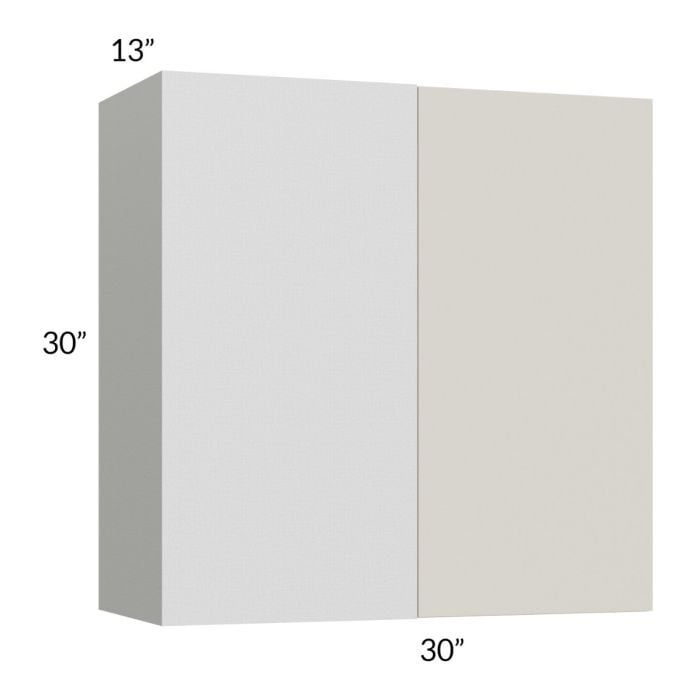 RTA Milan Beige Matte 30" x 30" Blind Corner Wall Cabinet-Left-Hinged Door on Right