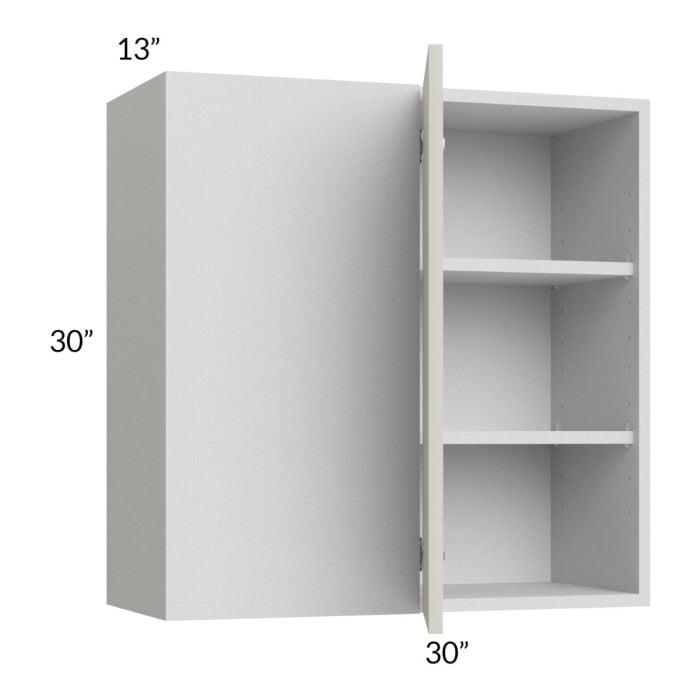 RTA Milan Beige Matte 30" x 30" Blind Corner Wall Cabinet-Left-Hinged Door on Right