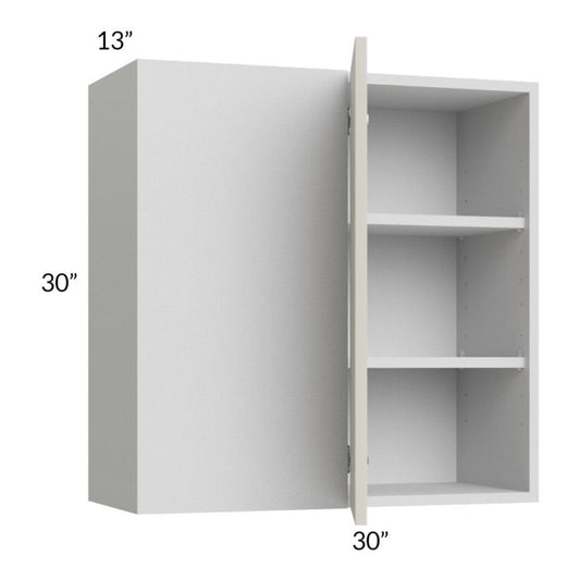 RTA Milan Beige Matte 30" x 30" Blind Corner Wall Cabinet-Right-Hinged Door on Left with 1 Finished End Panel