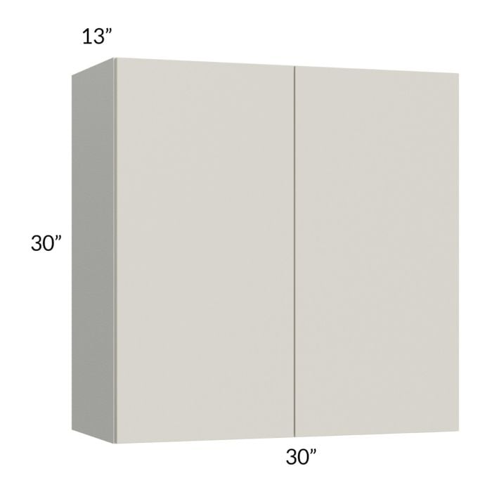 RTA Milan Beige Matte 30" x 30" Wall Cabinet with 1 Finished End Panel
