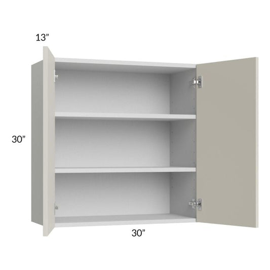 RTA Milan Beige Matte 30" x 30" Wall Cabinet with 2 Finished End Panels