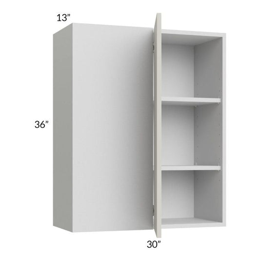 RTA Milan Beige Matte 30" x 36" Blind Corner Wall Cabinet-Left-Hinged Door on Right with 2 Finished End Panels