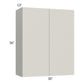 RTA Milan Beige Matte 30" x 36" Wall Cabinet with 1 Finished End Panel