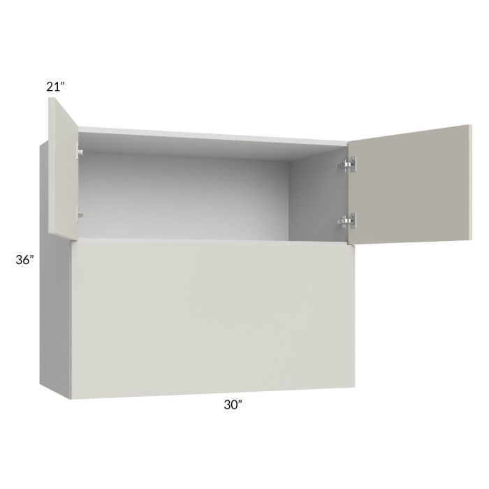 RTA Milan Beige Matte 30" x 36" x 21" Microwave Wall Cabinet