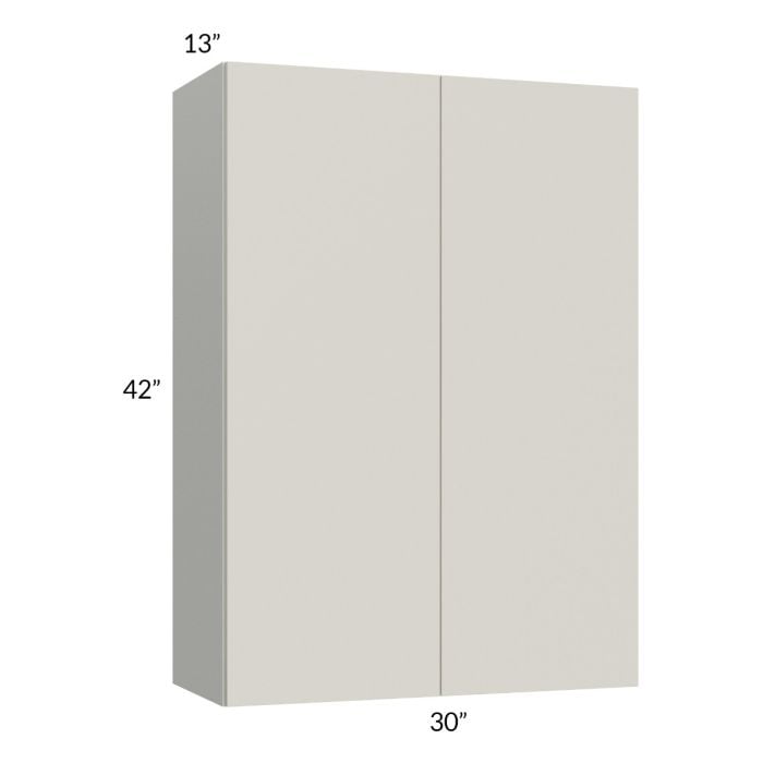 RTA Milan Beige Matte 30" x 42" Wall Cabinet with 1 Finished End Panel