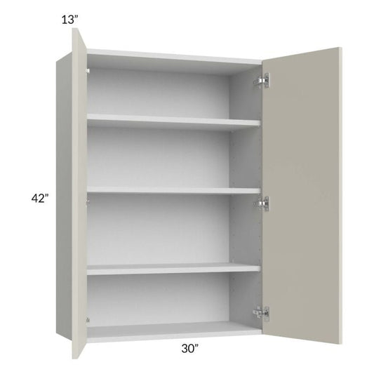 RTA Milan Beige Matte 30" x 42" Wall Cabinet with 2 Finished End Panels