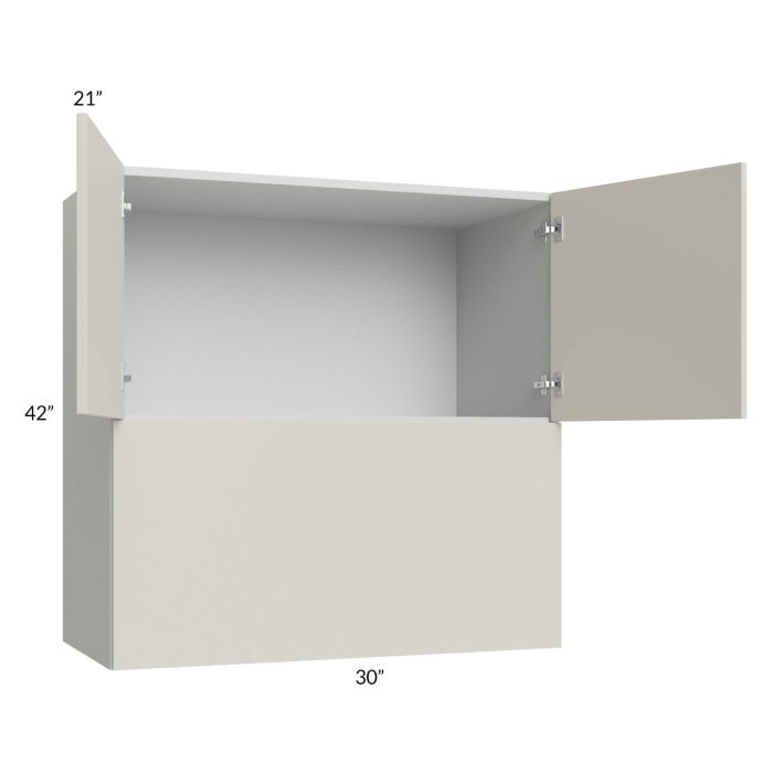 RTA Milan Beige Matte 30" x 42" x 21" Microwave Wall Cabinet