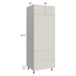 RTA Milan Beige Matte 30" x 84" Combo Oven Cabinet with 2 Finished Sides