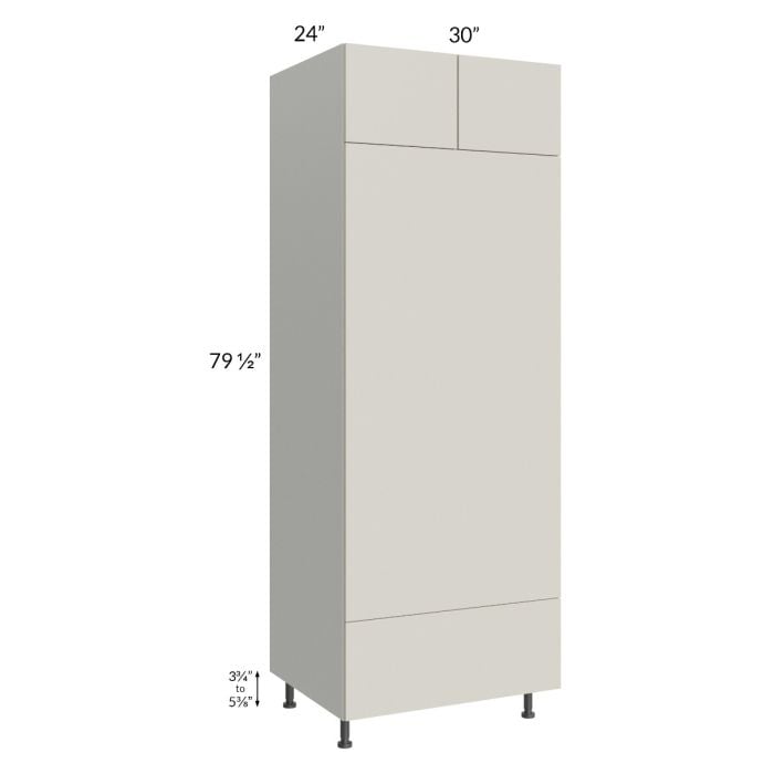 RTA Milan Beige Matte 30" x 84" Double Oven Cabinet with 1 Finished Side