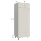 RTA Milan Beige Matte 30" x 84" Double Oven Cabinet with 2 Finished Sides