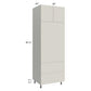 RTA Milan Beige Matte 30" x 90" Combo Oven Cabinet with 1 Finished Side