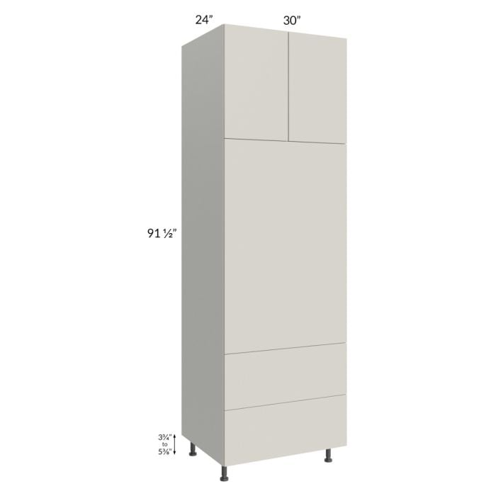 RTA Milan Beige Matte 30" x 96" Combo Oven Cabinet with 2 Finished Sides