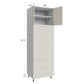 RTA Milan Beige Matte 30" x 96" Combo Oven Cabinet with 2 Finished Sides