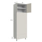 RTA Milan Beige Matte 30" x 96" Double Oven Cabinet with 1 Finished Side