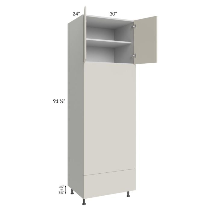 RTA Milan Beige Matte 30" x 96" Double Oven Cabinet with 2 Finished Sides