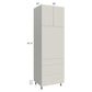 RTA Milan Beige Matte 30" x 96" Single Oven Cabinet with 3 Drawers