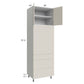 RTA Milan Beige Matte 30" x 96" Single Oven Cabinet with 3 Drawers