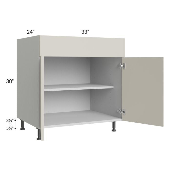 RTA Milan Beige Matte 33" Base Cabinet with 1 Roll Out Tray