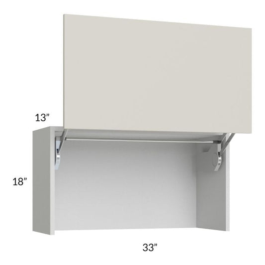 RTA Milan Beige Matte 33" Countertop Wall Appliance Cabinet with 1 Finished End Panel