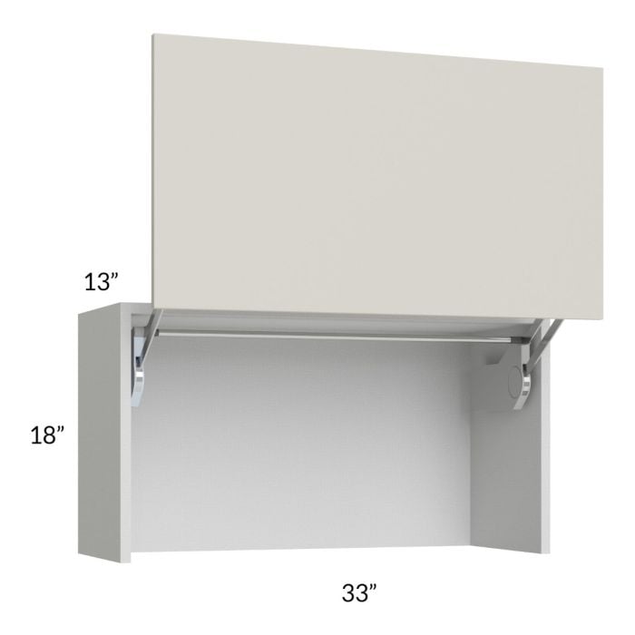 RTA Milan Beige Matte 33" Countertop Wall Appliance Cabinet with 2 Finished End Panels